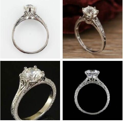 Beautiful Filigree 6 Prong Setting Ring