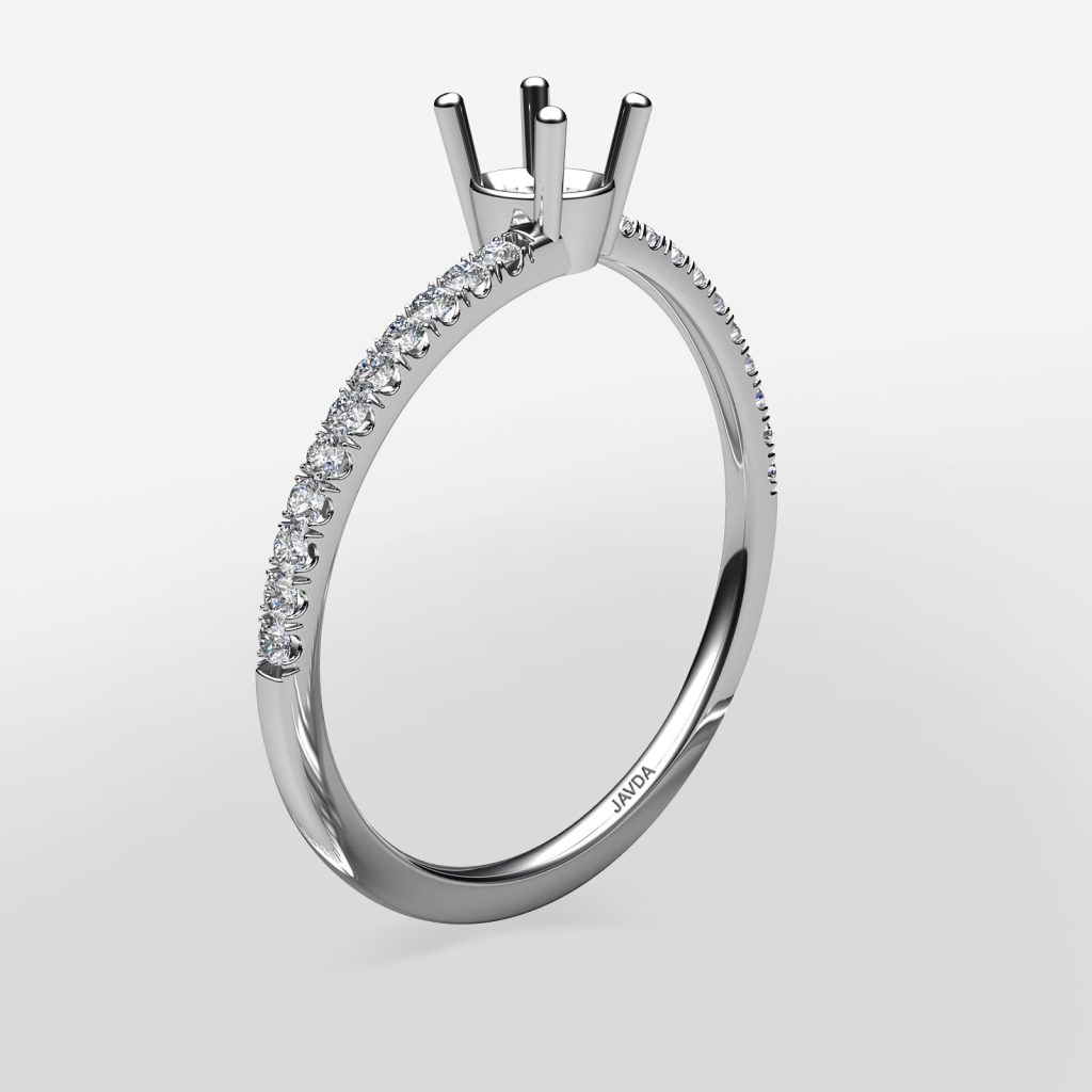 U-cut pave diamond setting